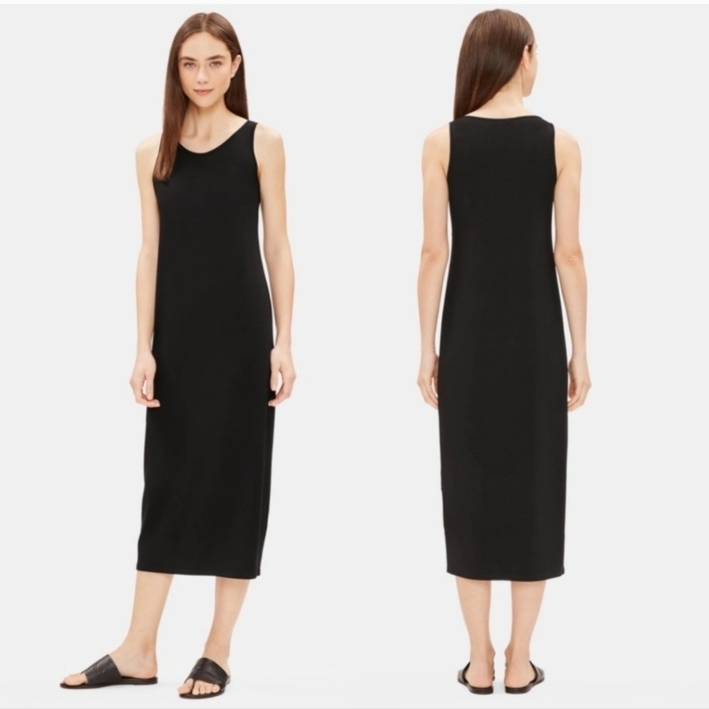 Eileen Fisher System Viscose Jersey Tank Dress Slim Fit  Sz S
